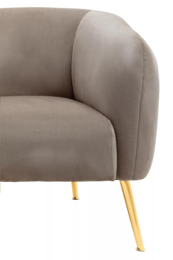 Yasmeen Dark Beige Velvet Armchair