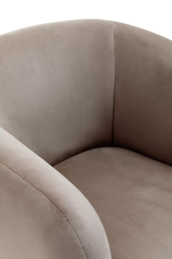 Yasmeen Dark Beige Velvet Armchair