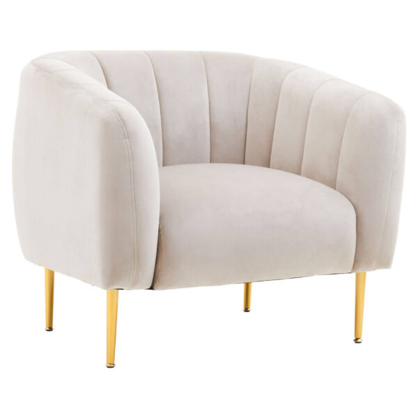 Yasmeen Silver Grey Velvet Armchair