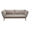 Opus Linen Fabric and Woven Rope 3 Seat Sofa