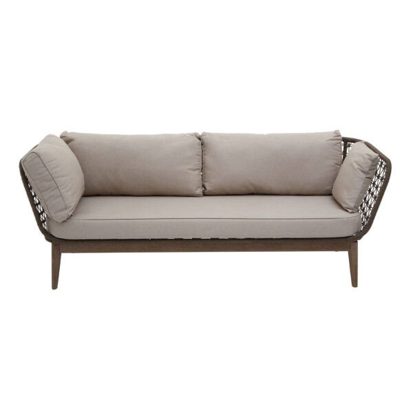 Opus Linen Fabric and Woven Rope 3 Seat Sofa