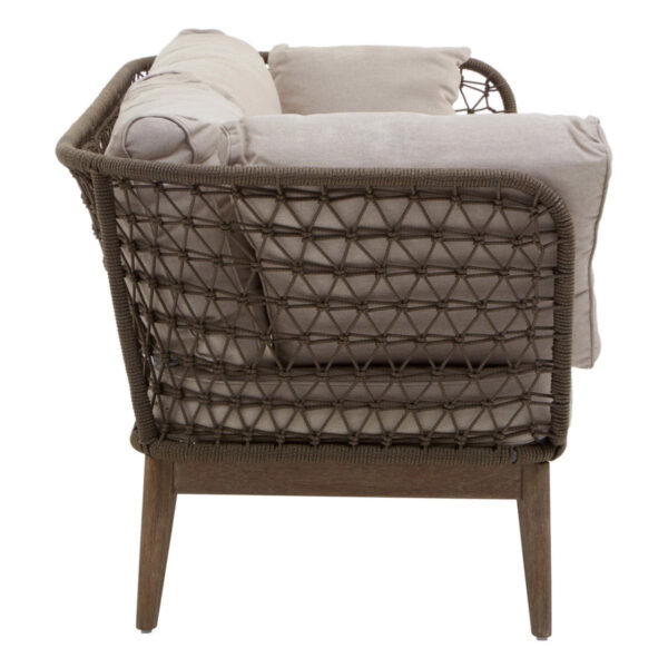 Opus Linen Fabric and Woven Rope 3 Seat Sofa