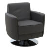Wester Grey Leather Effect Swivel Chair