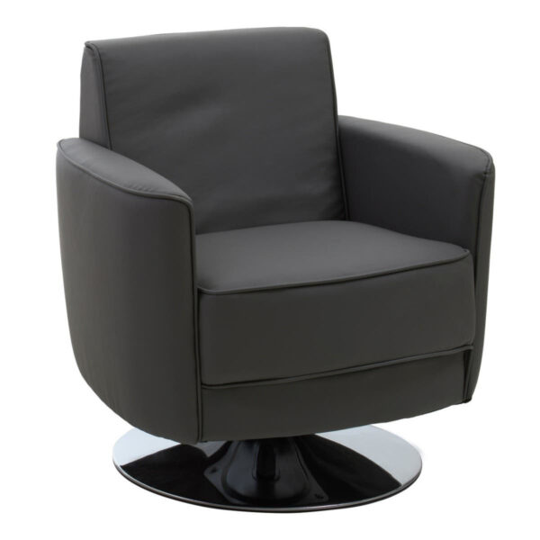Wester Grey Leather Effect Swivel Chair