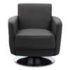 Wester Grey Leather Effect Swivel Chair
