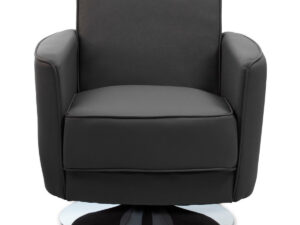 Wester Grey Leather Effect Swivel Chair