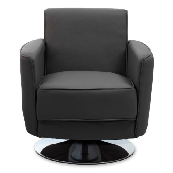 Wester Grey Leather Effect Swivel Chair