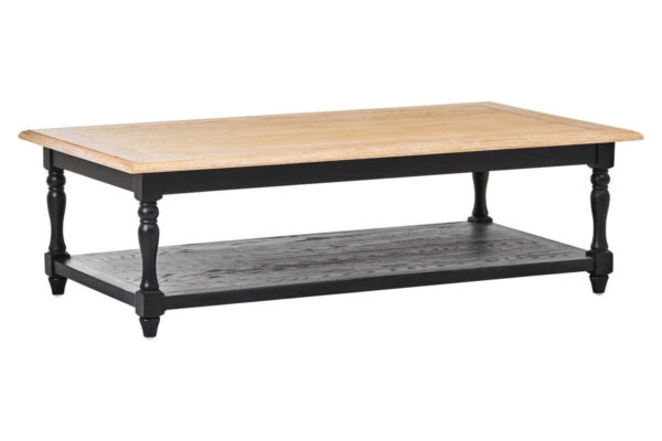 Kensington Townhouse Grey Wash and  Antique Black Rectangular Coffee Table
