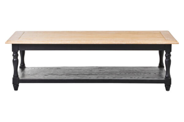 Kensington Townhouse Grey Wash and  Antique Black Rectangular Coffee Table