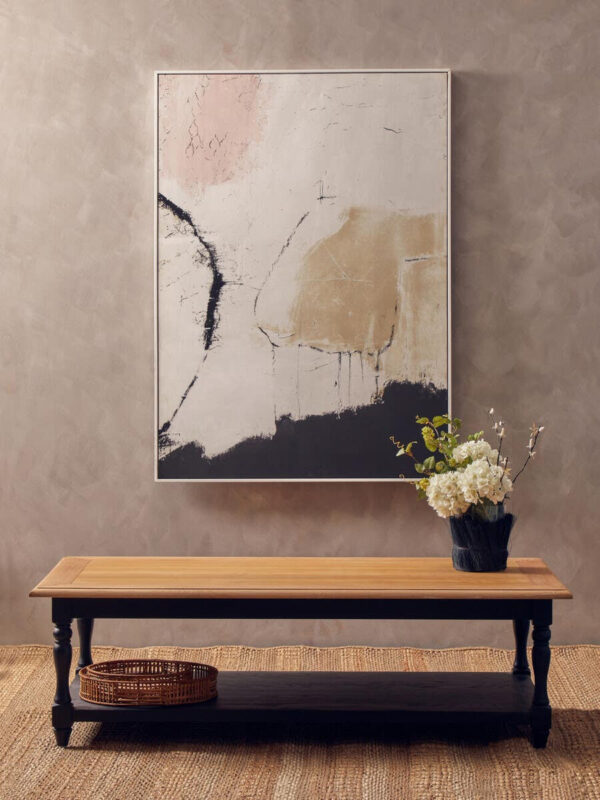 Kensington Townhouse Grey Wash and  Antique Black Rectangular Coffee Table