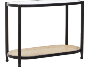 Cebu Rattan and Glass 2 Tier Console Table