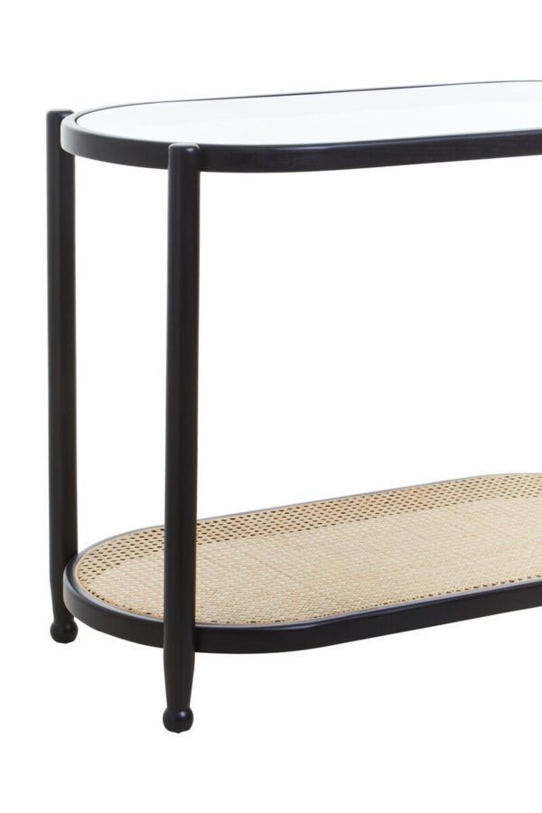 Cebu Rattan and Glass 2 Tier Console Table