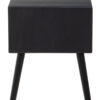 Cebu Black Side Table with Rattan Drawer