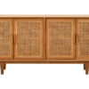 Lyon Rattan and Oak Wood 4 Door Sideboard