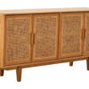 Lyon Rattan and Oak Wood 4 Door Sideboard