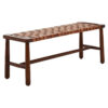 Inca Tan Leather Lattice Design Bench