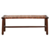 Inca Tan Leather Lattice Design Bench