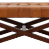 Inca Brown Leather Bench with Cedarwood Base