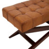 Inca Brown Leather Bench with Cedarwood Base