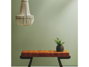 Inca Brown Leather Bench with Cedar Wood Angular Base