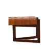 Inca Brown Leather Bench With Wooden Base