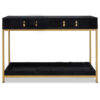 5528995__04597.1773229819-1.jpg Kensington Townhouse Gold and Black Hair on Leather Two Drawer Console Table