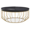 Kensington Townhouse Black Hair On Leather Round Coffee Table