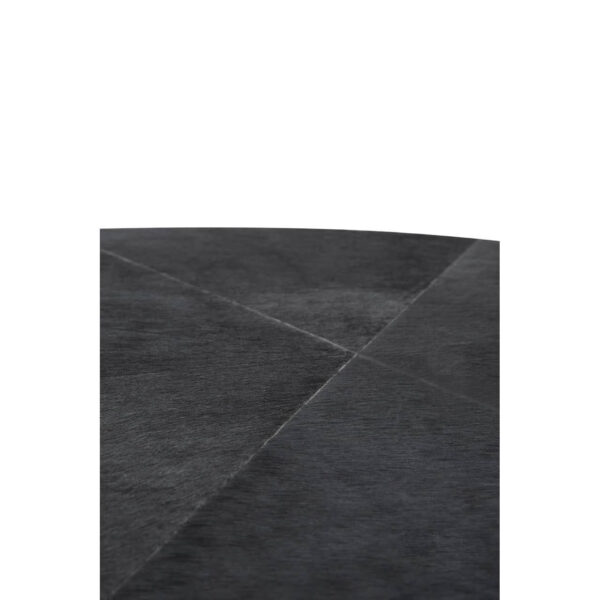 Kensington Townhouse Gold and Black Hair on Leather Round Coffee Table