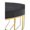 Kensington Townhouse Gold and Black Hair on Leather Round Coffee Table