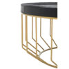 Kensington Townhouse Gold and Black Hair on Leather Round Coffee Table
