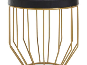 Kensington Townhouse Hair on Leather Round Side Table