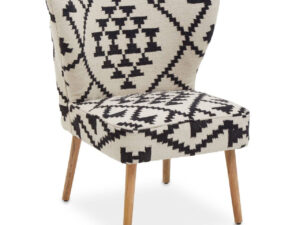 Cefena White and Black Berber Style Mango Wood Chair