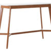 Myan Acacia Wood and White Marble Console Table