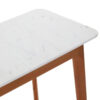 Myan Acacia Wood and White Marble Console Table
