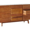 Myan 3 Drawer Acacia Wood White Marble Sideboard