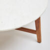 Myan Acacia Wood and  White Marble Coffee Table