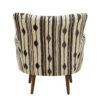 Cefena Black and White Chair With Flared Arms