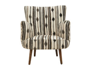 Cefena Black and White Chair With Flared Arms