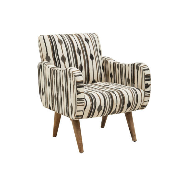 Cefena Black and White Ikat Design Accent Chair