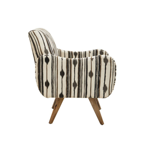 Cefena Black and White Ikat Design Accent Chair