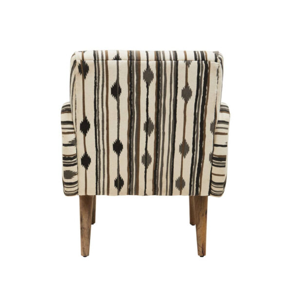 Cefena Black and White Ikat Design Accent Chair