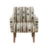 Cefena Black and White Ikat Design Accent Chair
