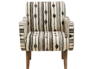 Cefena Black and White Ikat Design Accent Chair