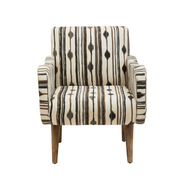 Cefena Black and White Ikat Design Accent Chair