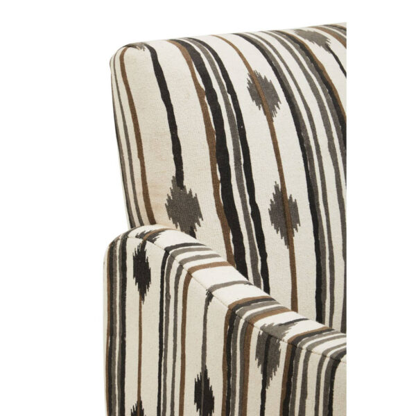 Cefena Black and White Ikat Design Accent Chair