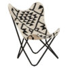 Cefena Black and White Kilim Pattern Butterfly Chair