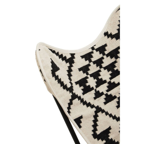 Cefena Black and White Kilim Pattern Butterfly Chair
