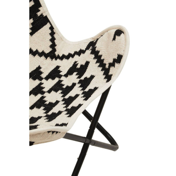 Cefena Black and White Kilim Pattern Butterfly Chair