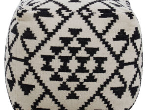 Cefena Square Black and White Patterned Pouffe