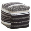 Cefena Grey And White Textured Pouffe
